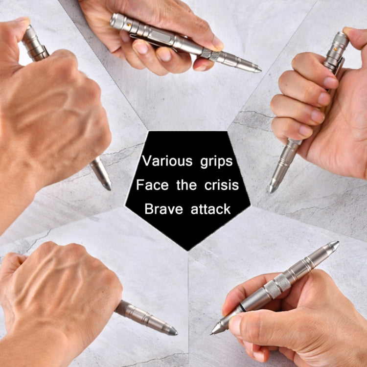 P08 Outdoor LED With Flashing Tungsten Steel Window Breaking Self-Defense Pen(Gold) - Self-defense Protection by PMc TechLife | Online Shopping South Africa | PMc TechLife | Buy Now Pay Later Mobicred