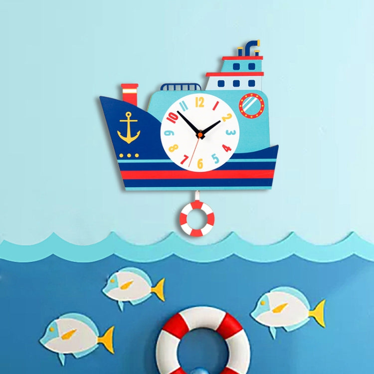 Cartoon Shake Wall Clock Children Room Decoration Wall Clock (Sail Boat) - Wall Clock by null | Online Shopping South Africa | PMc TechLife | Buy Now Pay Later Mobicred