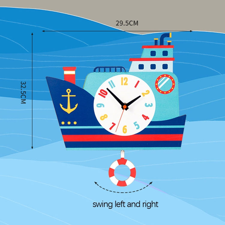 Cartoon Shake Wall Clock Children Room Decoration Wall Clock (Sail Boat) - Wall Clock by null | Online Shopping South Africa | PMc TechLife | Buy Now Pay Later Mobicred