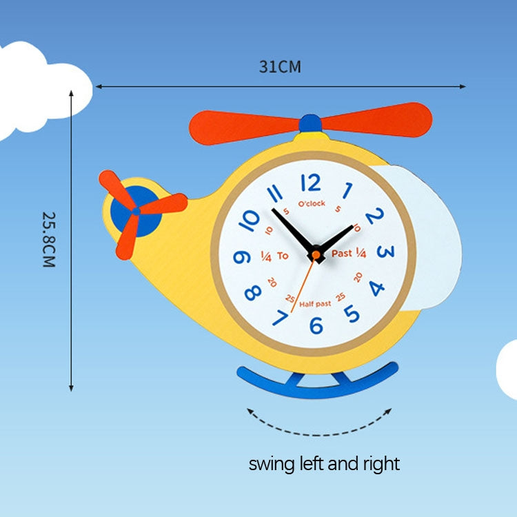 Cartoon Shake Wall Clock Children Room Decoration Wall Clock (Helicopter) - free shipping - PMc TechLife - Order now!