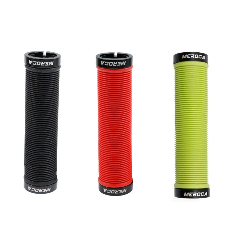 MEROCA Mountain Bike Anti-slip Shock Absorber Riding Grip Cover, Style: Bilateral Lock Thread ME15 Black - Bicycle Grips by MEROCA | Online Shopping South Africa | PMc TechLife | Buy Now Pay Later Mobicred