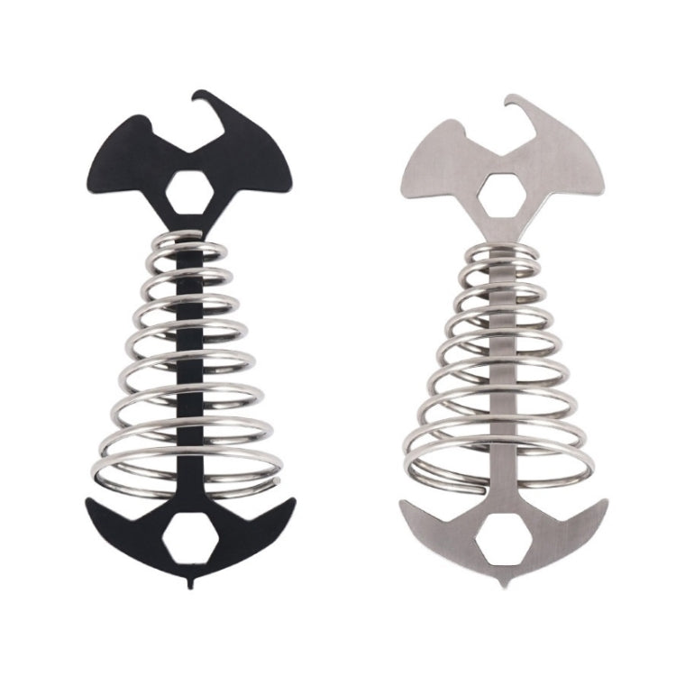 5 PCS Multifunctional Outdoor Camping Fishbone Nail Spring Hook Wind Rope Buckle(Black) - Tents & Accessories by PMC TechLife | Online Shopping South Africa | PMC TechLife | Buy Now Pay Later Mobicred