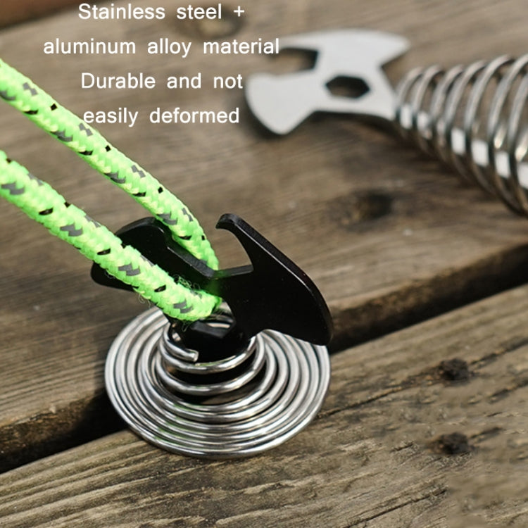5 PCS Multifunctional Outdoor Camping Fishbone Nail Spring Hook Wind Rope Buckle(Black) - Tents & Accessories by PMC TechLife | Online Shopping South Africa | PMC TechLife | Buy Now Pay Later Mobicred