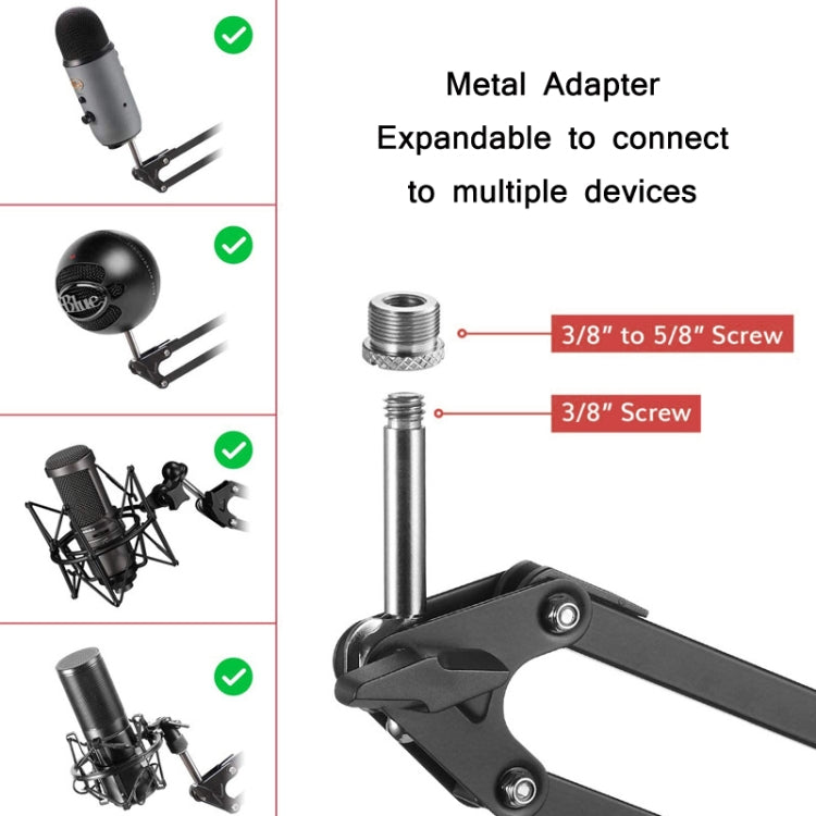 Desktop Foldable Live Condenser Microphone Gimbal Bracket - Stand by PMC TechLife | Online Shopping South Africa | PMC TechLife | Buy Now Pay Later Mobicred