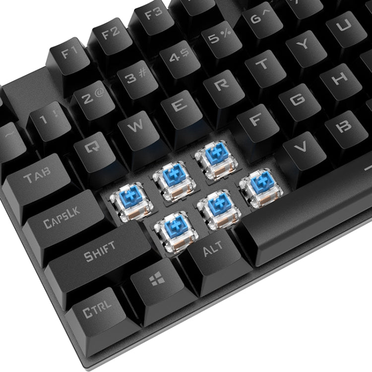 XUNFOX K80 87 Keys Wired Gaming Mechanical Illuminated Keyboard, Cable Length:1.5m(White Blue) - free shipping - PMC Jewellery - Order now!