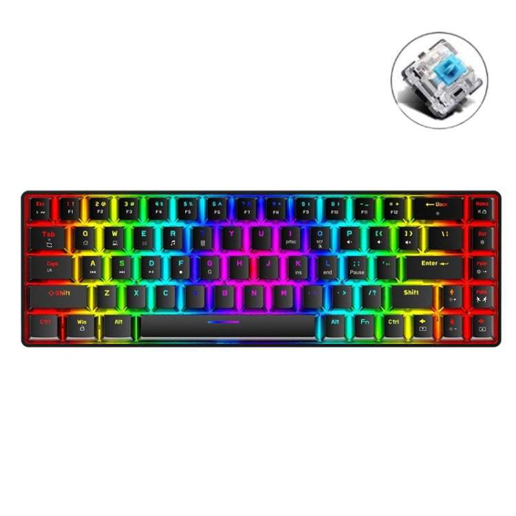 ZIYOU LANG T8 68 Keys RGB Luminous Gaming Mechanical Keyboard, Cable Length:1.6m(Black Green Shaft) - free shipping - PMC Jewellery - Order now!
