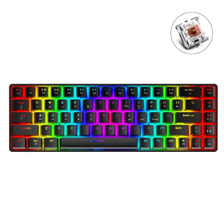 ZIYOU LANG T8 68 Keys RGB Luminous Gaming Mechanical Keyboard, Cable Length:1.6m(Black Tea Shaft) - free shipping - PMC Jewellery - Order now!