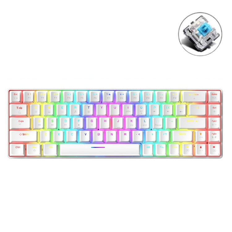 ZIYOU LANG T8 68 Keys RGB Luminous Gaming Mechanical Keyboard, Cable Length:1.6m(White Green Shaft) - free shipping - PMC Jewellery - Order now!