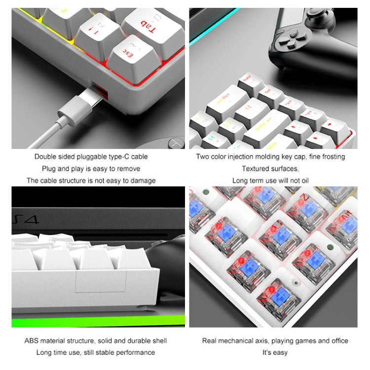 ZIYOU LANG T8 68 Keys RGB Luminous Gaming Mechanical Keyboard, Cable Length:1.6m(Black Green Shaft) - free shipping - PMC Jewellery - Order now!