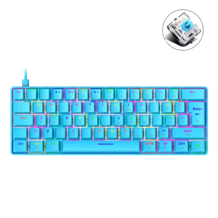 ZIYOU LANG T60 62-Key RGB Luminous Mechanical Wired Keyboard, Cable Length:1.5m(Blue Green Shaft) - free shipping - PMC Jewellery - Order now!