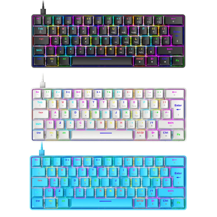 ZIYOU LANG T60 62-Key RGB Luminous Mechanical Wired Keyboard, Cable Length:1.5m(Blue Red Shaft) - free shipping - PMC Jewellery - Order now!