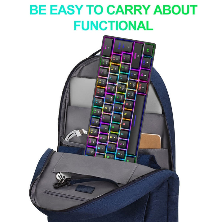 ZIYOU LANG T60 62-Key RGB Luminous Mechanical Wired Keyboard, Cable Length:1.5m(Black Green Shaft) - free shipping - PMC Jewellery - Order now!