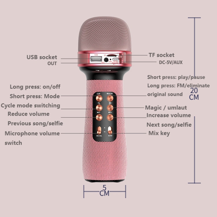 WS898 Live Wireless Bluetooth Microphone with Audio Function(Red) - Microphone by PMC TechLife | Online Shopping South Africa | PMC TechLife | Buy Now Pay Later Mobicred