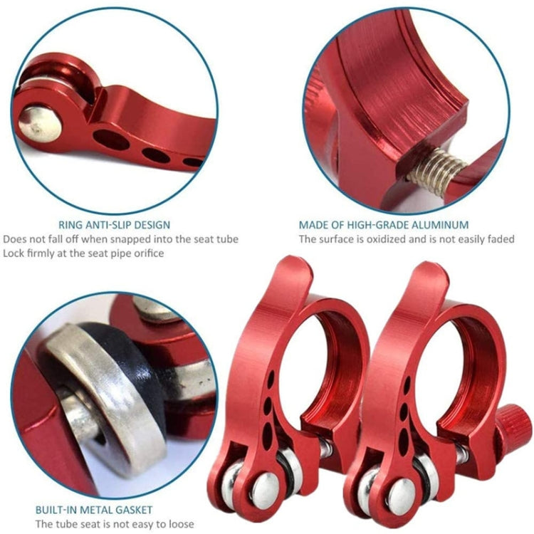 5 PCS Bicycle Accessories Quick Release Clip Road Bike Seatpost Clamp, Size: 28.6mm(Silver) - Pipe clamps by PMc TechLife | Online Shopping South Africa | PMc TechLife | Buy Now Pay Later Mobicred