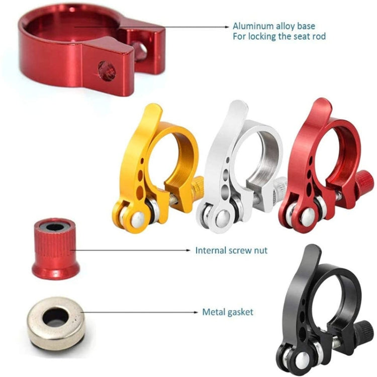 5 PCS Bicycle Accessories Quick Release Clip Road Bike Seatpost Clamp, Size: 34.9mm(Silver) - Pipe clamps by PMc TechLife | Online Shopping South Africa | PMc TechLife | Buy Now Pay Later Mobicred