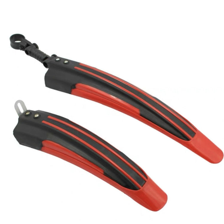 1 Set  Dual Color Bicycle Mudguard Mountain Bike Fenders Set(Black Red) - Mudguards by PMc TechLife | Online Shopping South Africa | PMc TechLife | Buy Now Pay Later Mobicred