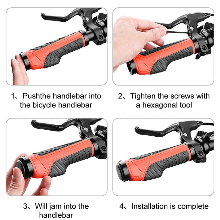1 Pair Bicycle MTB Bike Handlebar Grips Rubber Anti-Slip Racing Bike Grip(Black) - Bicycle Grips by PMC TechLife | Online Shopping South Africa | PMC TechLife | Buy Now Pay Later Mobicred