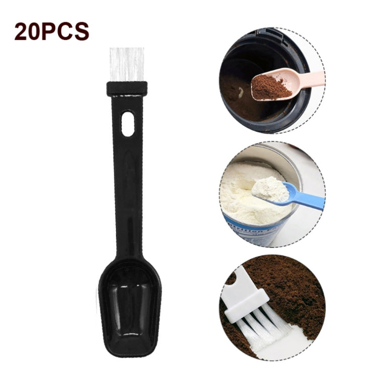 20 PCS Coffee Bean Grinder Spoon Grinder Cleaning Brush With Scale(Black Handle White Hair) - free shipping - PMC TechLife - Order now!