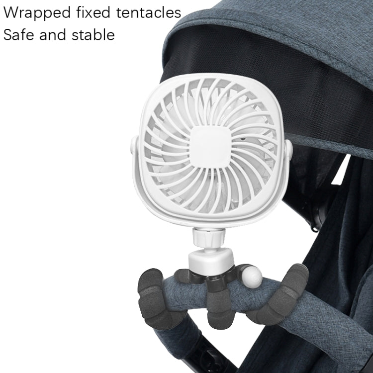 Octopus Stroller Deformation Fan Desktop Portable Handheld USB Small Fan, Colour: 2200mAh White - Electric Fans by PMC TechLife | Online Shopping South Africa | PMC TechLife | Buy Now Pay Later Mobicred