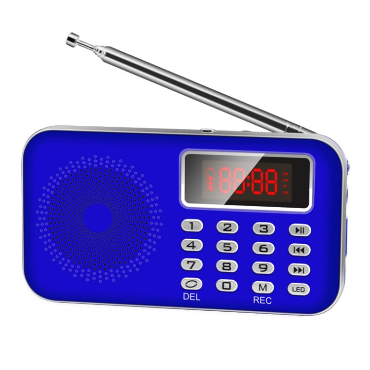 Y-619  FM/AM Mini Radio MP3 Rechargeable Music Player Support TF/SD Card with LED Display(Blue) - Radio Player by PMC TechLife | Online Shopping South Africa | PMC TechLife | Buy Now Pay Later Mobicred