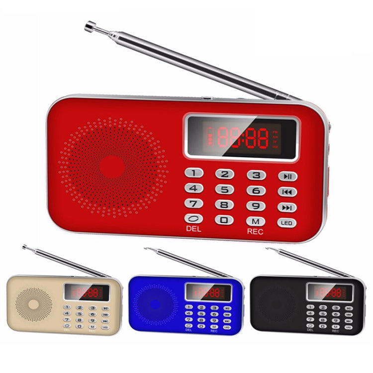 Y-619  FM/AM Mini Radio MP3 Rechargeable Music Player Support TF/SD Card with LED Display(Red) - Radio Player by PMC TechLife | Online Shopping South Africa | PMC TechLife | Buy Now Pay Later Mobicred