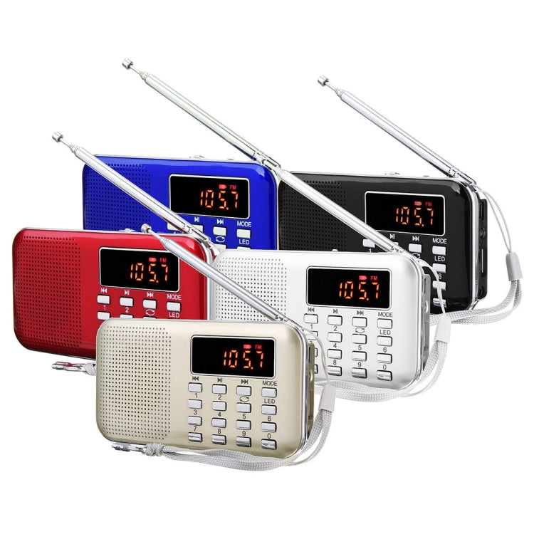 L-218AM  MP3 Radio Speaker Player Support TF Card USB with LED Flashlight Function(Red) - Radio Player by PMC TechLife | Online Shopping South Africa | PMC TechLife | Buy Now Pay Later Mobicred