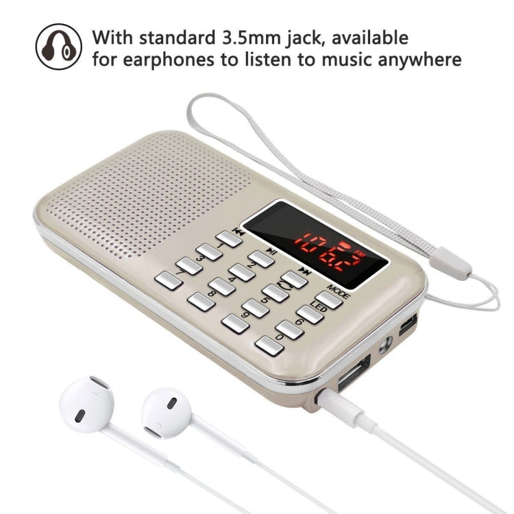 L-218AM  MP3 Radio Speaker Player Support TF Card USB with LED Flashlight Function(Red) - Radio Player by PMC TechLife | Online Shopping South Africa | PMC TechLife | Buy Now Pay Later Mobicred