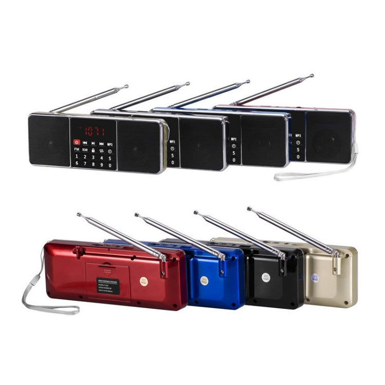 L-288FM Dual Speaker Radio MP3 Player Support TF Card/U Disk with LED Display(Gold) - Radio Player by PMC TechLife | Online Shopping South Africa | PMC TechLife | Buy Now Pay Later Mobicred