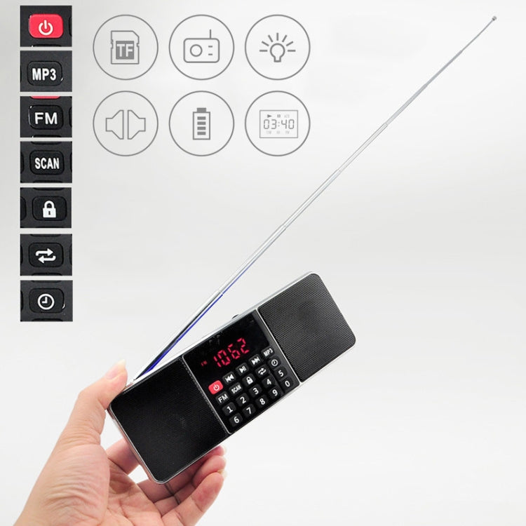 L-288FM Dual Speaker Radio MP3 Player Support TF Card/U Disk with LED Display(Gold) - Radio Player by PMC TechLife | Online Shopping South Africa | PMC TechLife | Buy Now Pay Later Mobicred