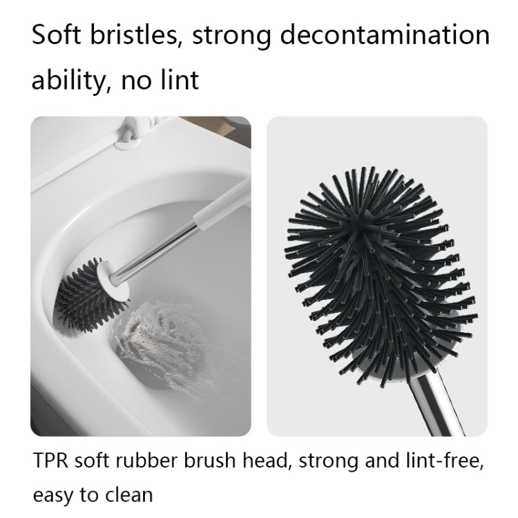 TPR Soft Glue Long-handle Toilet Brush with Base, Spec: Wall-mounted Type - Toilet Accessories by PMc TechLife | Online Shopping South Africa | PMc TechLife | Buy Now Pay Later Mobicred