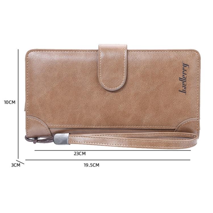 Baellerry S6701 Men Wallet Business Multi-card Mid-length Clutch Buckle Zipper Coin Purse(Brown) - Wallets by Baellerry | Online Shopping South Africa | PMC TechLife | Buy Now Pay Later Mobicred
