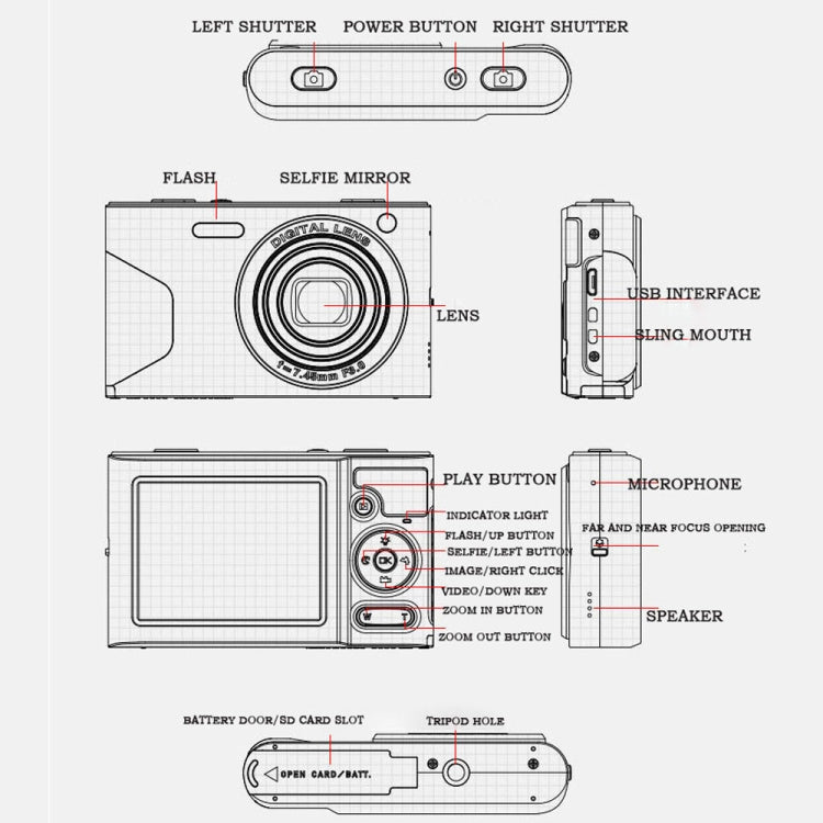 C8 4K  2.7-inch LCD Screen HD Digital Camera Retro Camera,Version: 30W Standard Version  White - Video Cameras by PMC TechLife | Online Shopping South Africa | PMC TechLife | Buy Now Pay Later Mobicred