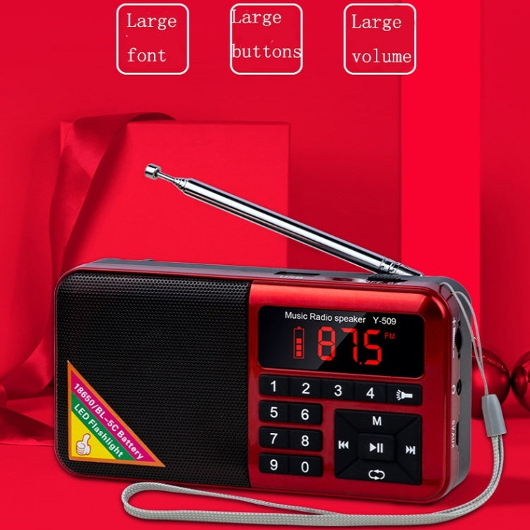 Bluetooth Card Radio Digital FM Player, Specifications: Y-509FM (No Solar Panel)(Gold) - Radio Player by PMC TechLife | Online Shopping South Africa | PMC TechLife | Buy Now Pay Later Mobicred
