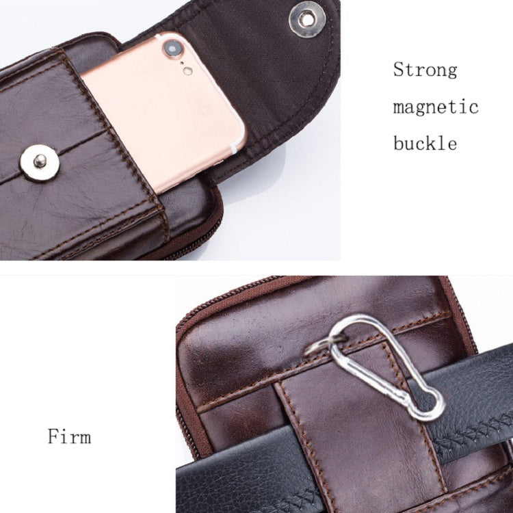 BULL CAPTAIN  Leather Multifunctional Waist Bag For Men(Black-07) - free shipping - PMC TechLife - Order now!