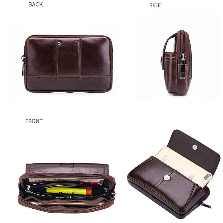 BULL CAPTAIN  Leather Multifunctional Waist Bag For Men(Black-08) - free shipping - PMC TechLife - Order now!