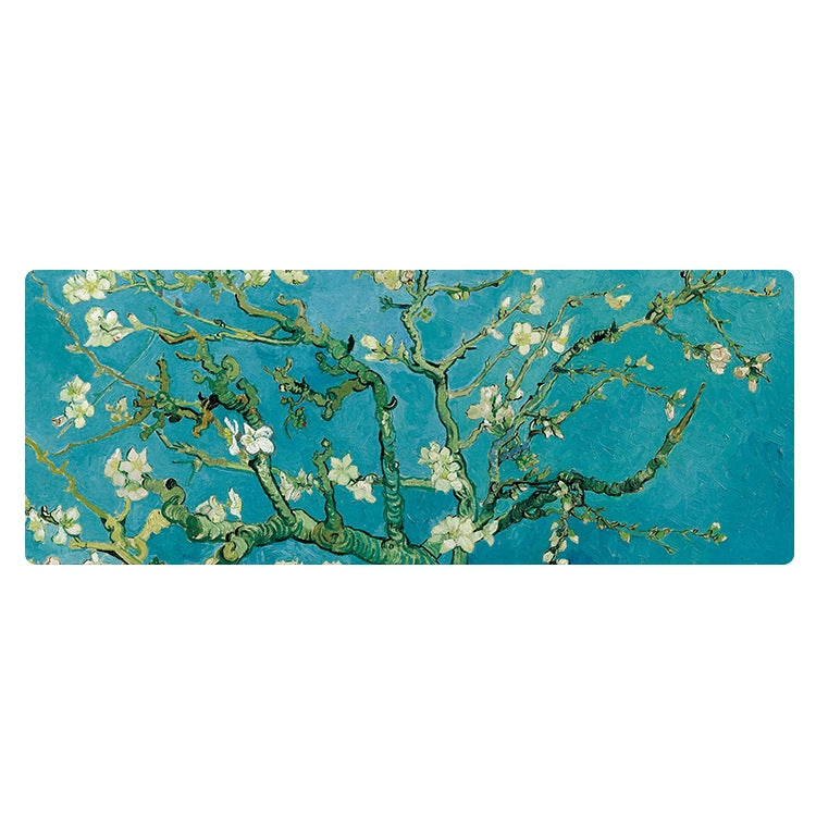 400x900x4mm Locked Am002 Large Oil Painting Desk Rubber Mouse Pad(Apricot Flower) - free shipping - PMC TechLife - Order now!