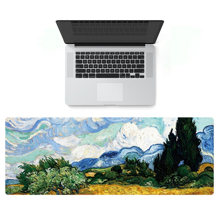 400x900x4mm Locked Am002 Large Oil Painting Desk Rubber Mouse Pad(Apricot Flower) - free shipping - PMC TechLife - Order now!