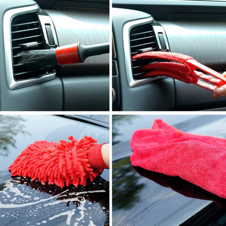 16 PCS / Set Car Washing Tool Brush Drill Cleaning Brush Tire Cleaning Floor Brush(Red) - Car washing supplies by PMC TechLife | Online Shopping South Africa | PMC TechLife | Buy Now Pay Later Mobicred