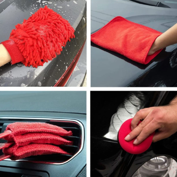 16 PCS / Set Car Washing Tool Brush Drill Cleaning Brush Tire Cleaning Floor Brush(Red) - Car washing supplies by PMC TechLife | Online Shopping South Africa | PMC TechLife | Buy Now Pay Later Mobicred