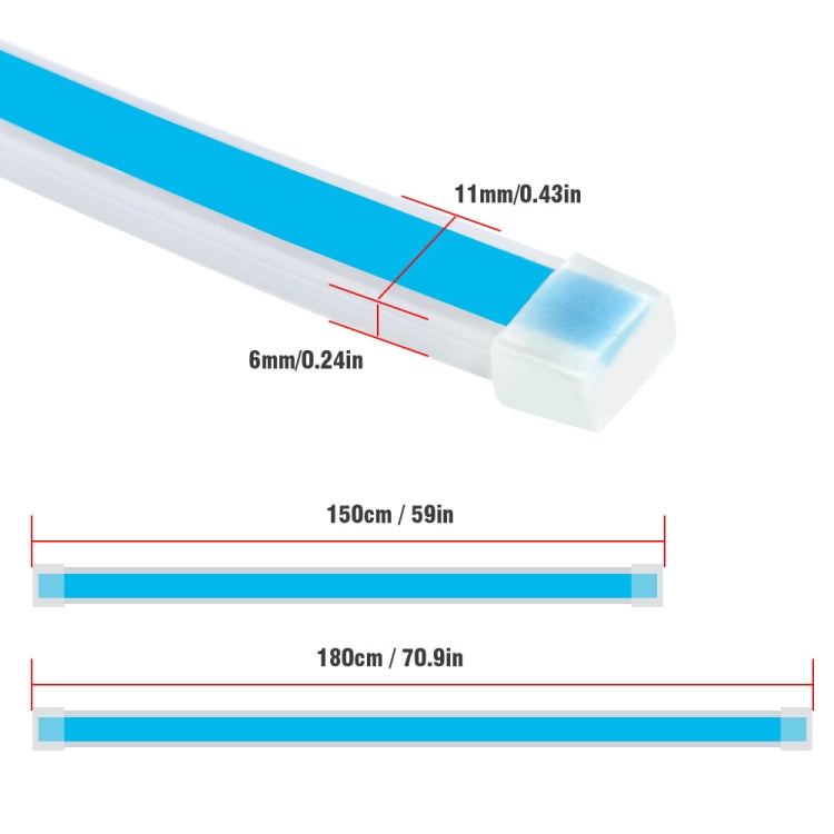 Car LED Streamer Decorative Hood Atmosphere Lights, Style: Monochrome Blue Light(1.8m) - free shipping - PMC TechLife - Order now!