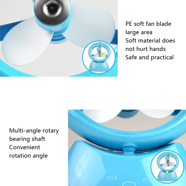 Mini USB Rechargeable Spray Fan Student Dormitory Office Desktop Mute Fan(Glossy Blue) - Electric Fans by PMC TechLife | Online Shopping South Africa | PMC TechLife | Buy Now Pay Later Mobicred