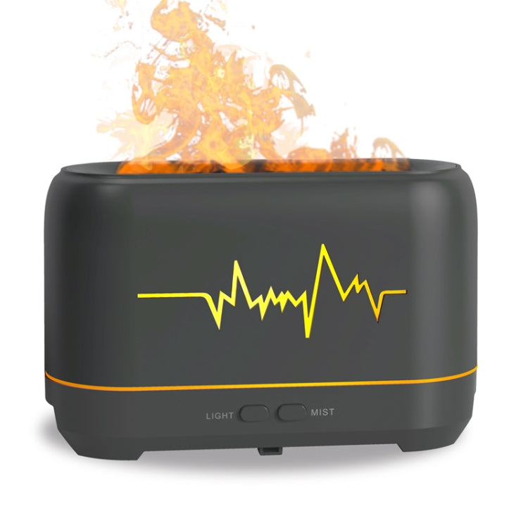 YX-1690 Wood Grain Aroma Diffuser Hollow Flame Humidifier(Black) - free shipping - PMC TechLife - Order now!