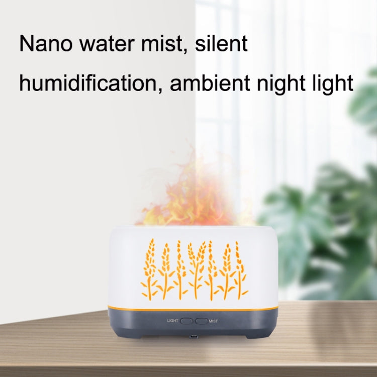 YX-1690 Wood Grain Aroma Diffuser Hollow Flame Humidifier(White) - free shipping - PMC TechLife - Order now!
