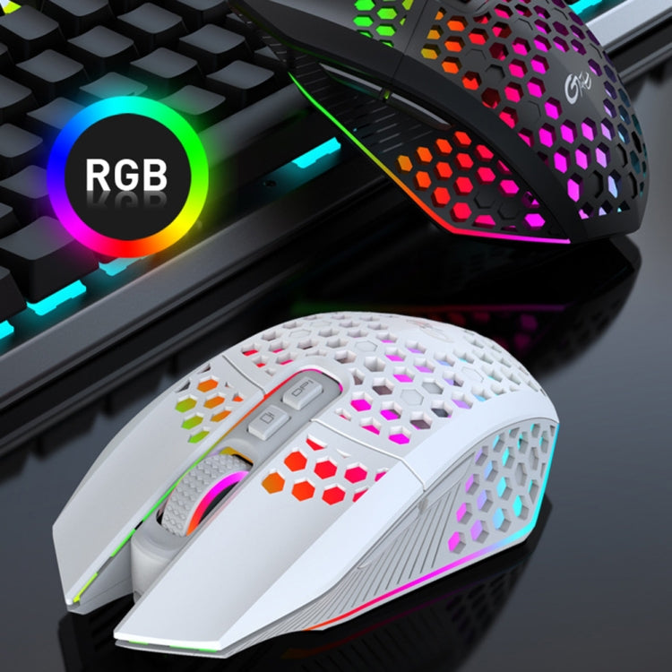 FMOUSE  X801 8 Keys 1600DPI Hollow Luminous Gaming  Office Mouse,Style: Black Wireless Rechargeable - free shipping - PMC Jewellery - Order now!