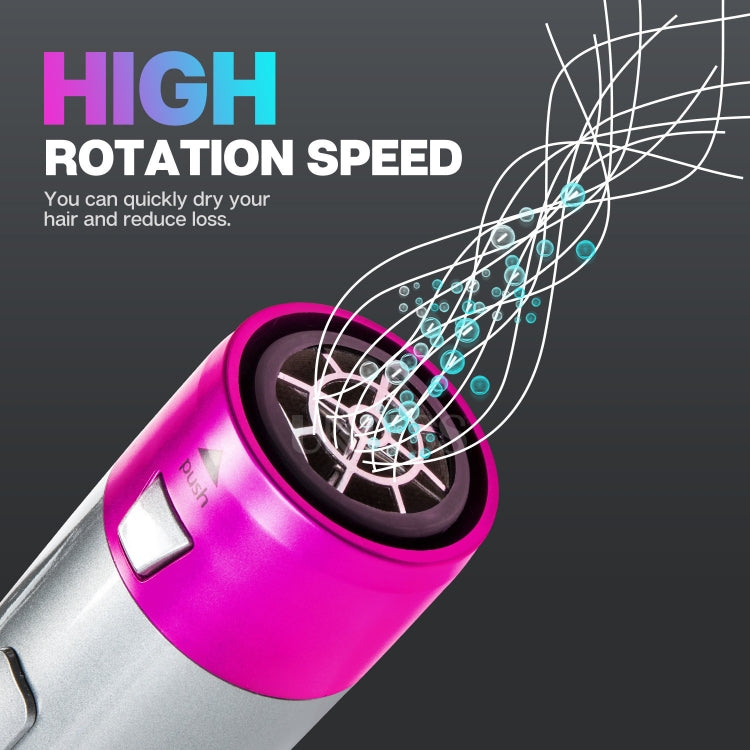 5-in-1 Hot-air Comb Automatic Straightening Dual-purpose Hair Dryer Silver+Rose Red(US Plug) - free shipping - PMC TechLife - Order now!
