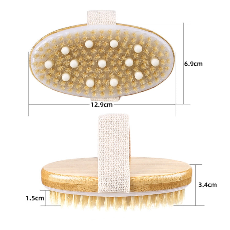PPR Soft Beaded Boar Bristle Handleless Oval Massage Bath Brush(As Show) - Bath Brushes & Sponges by PMc TechLife | Online Shopping South Africa | PMc TechLife | Buy Now Pay Later Mobicred