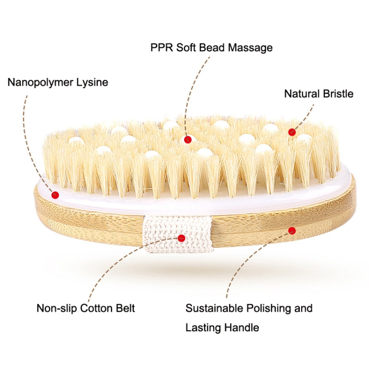 PPR Soft Beaded Boar Bristle Handleless Oval Massage Bath Brush(As Show) - Bath Brushes & Sponges by PMc TechLife | Online Shopping South Africa | PMc TechLife | Buy Now Pay Later Mobicred