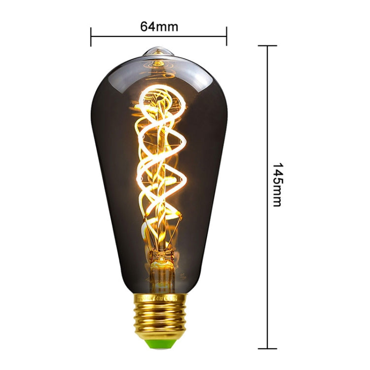 ST64 Electroplating Smoke Grey Warm Light LED Bulb Retro Lamp - LED Blubs & Tubes by PMc TechLife | Online Shopping South Africa | PMc TechLife | Buy Now Pay Later Mobicred