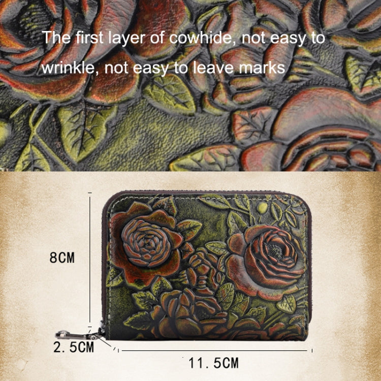 Zip Multi-card Hand-painted Organ Leather Card Holder(Silver) - free shipping - PMC TechLife - Order now!