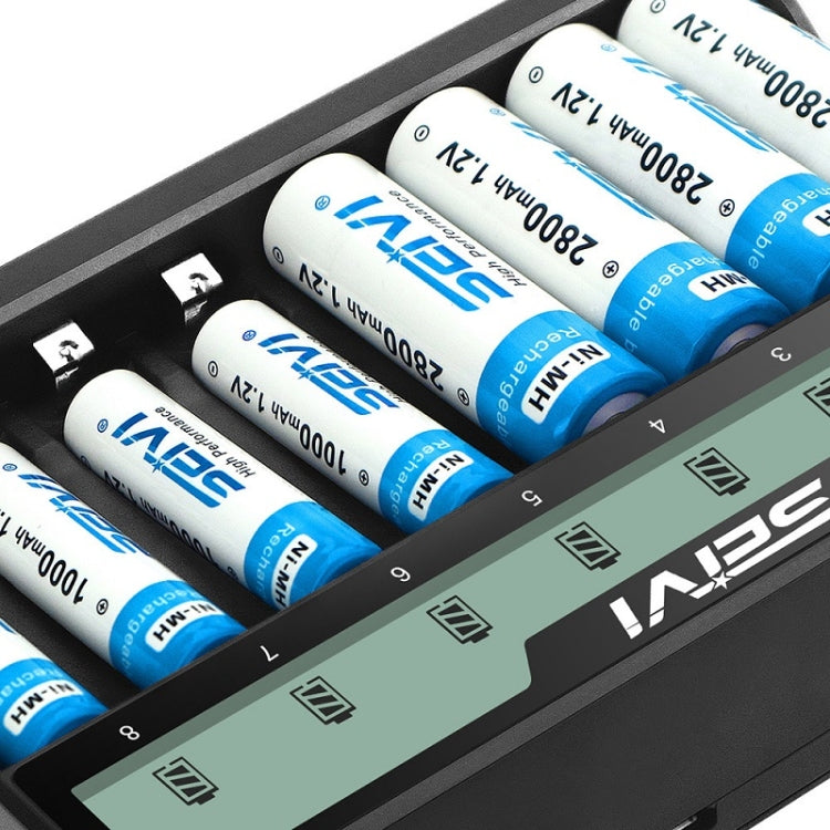 SEIVI On-Screen Eight-Slot Cradle Charging NiMH Battery USB Charger(SW-8NP) - free shipping - PMC TechLife - Order now!